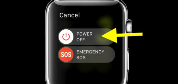 slide the power off button to switch off apple watch