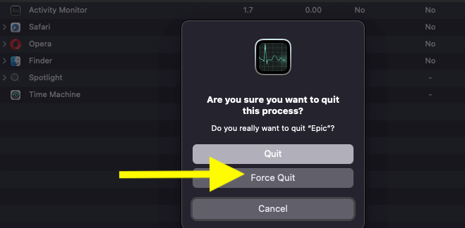 force quit applications using ctrl alt delete alternative on mac