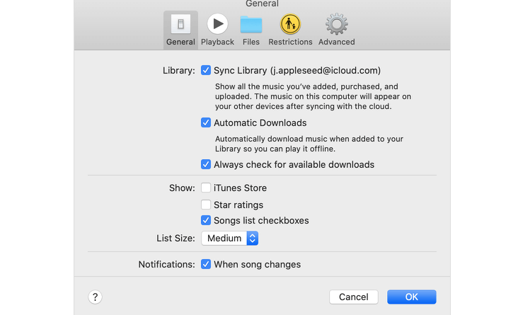 uncheck sync library setting to turn off icloud music library