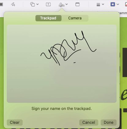 5 draw signature on mac trackpad and save it