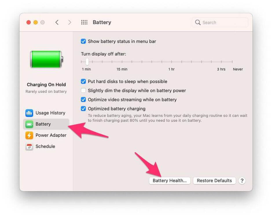 Check the condition of your Mac notebook's battery