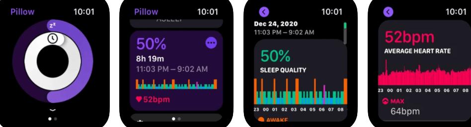 Pillow Apple watch Sleep tracker with Alarm, Snore Recorder & Sounds