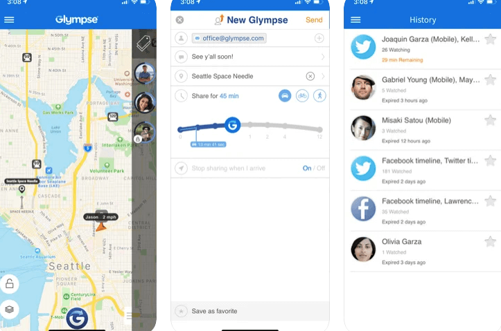 Glympse App Review Track location iPhone and Android