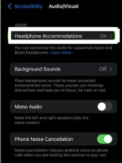 Tap on Headphone Accommodations