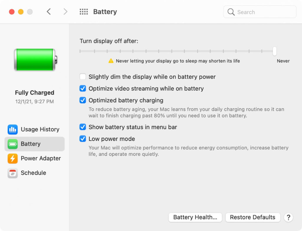 macos-monterey-low-power-mode-battery