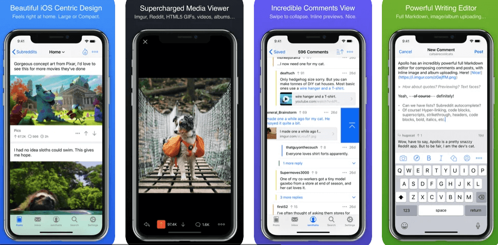 Apollo is a beautiful Reddit app built for fast navigation with an incredibly powerful set of features.