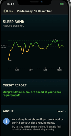 AutoSleep's new advanced sleep bank algorithm lets you know if you are in sleep credit or slipping