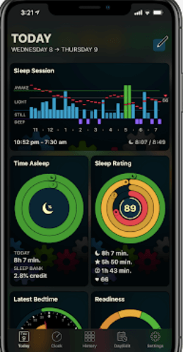 In Autosleep apple watch app Today is like a news page for your sleep. Everything at a glance