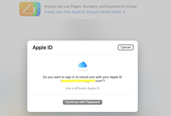 Open icloud on Mac or PC
