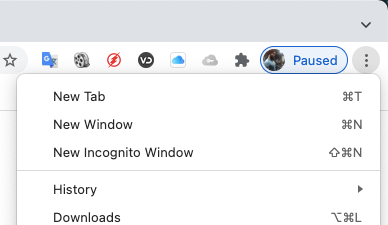  click on three dots in chrome