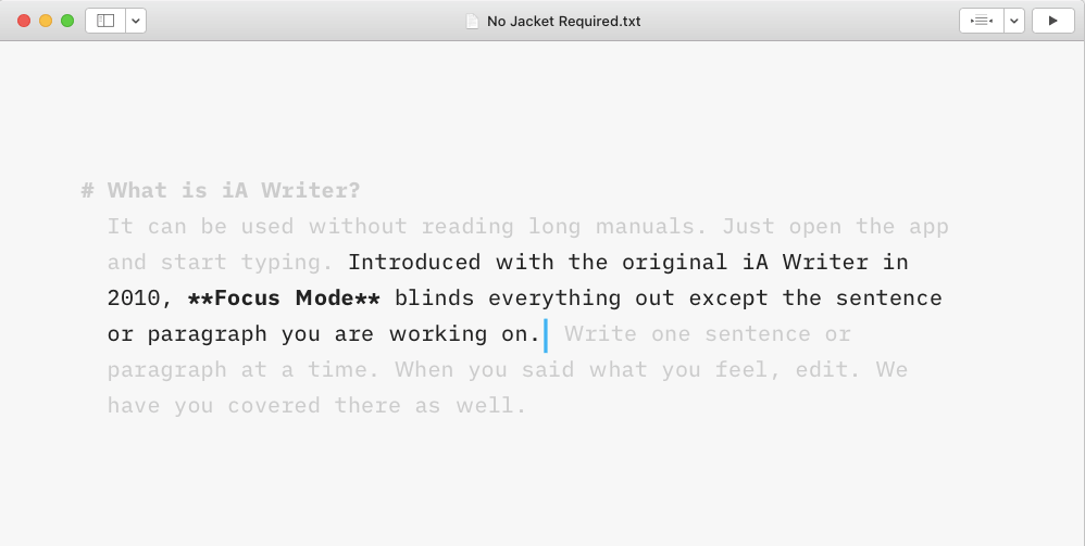 iA Writer free Writing software for mac