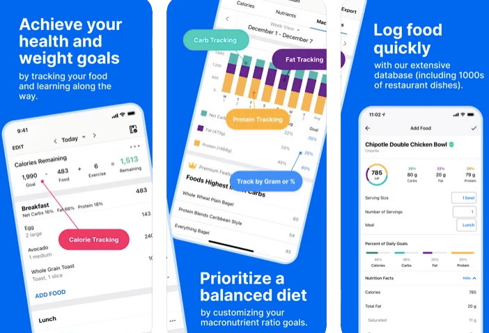MyFitnessPal is a good app if you want to lose weight or track your food intake.