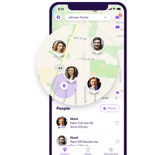 Sync your family in a private, invite-only Circle to see each other’s real-time whereabouts.