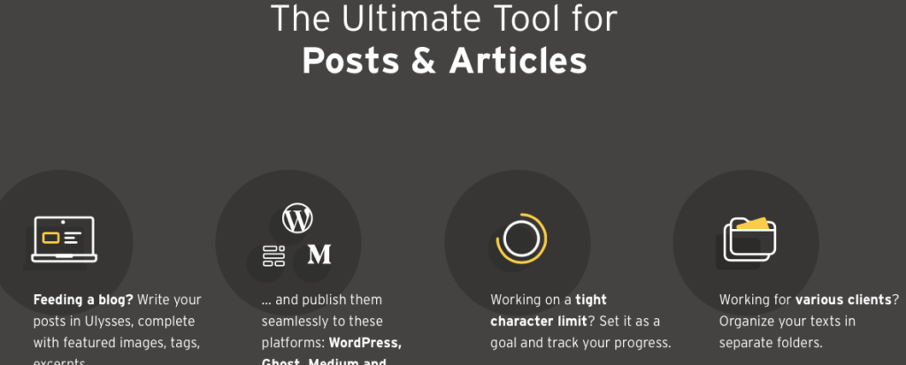 Feeding a blog? Write your posts in Ulysses, complete with featured images, tags, excerpts