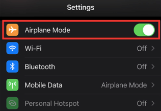 Put your iPhone on Airplane Mode.