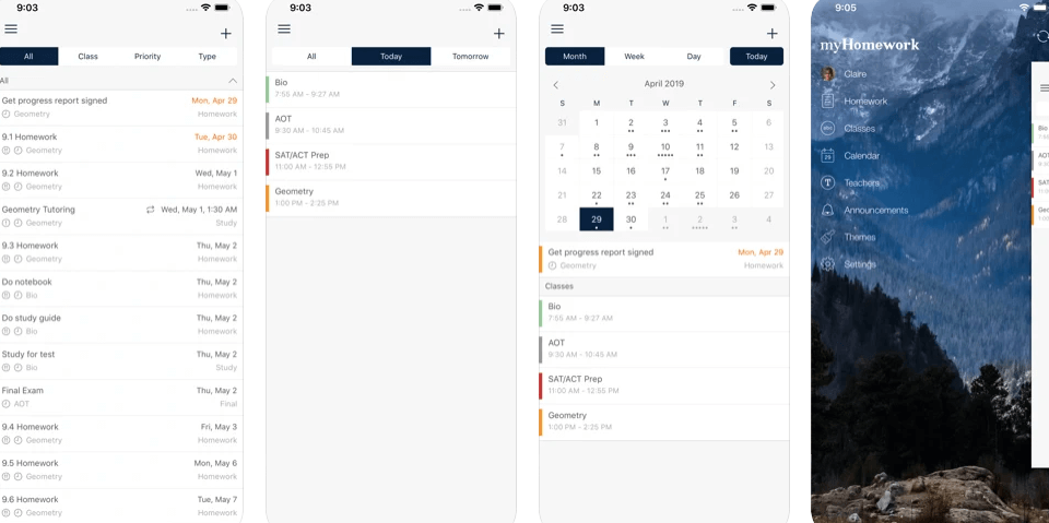 myHomework Student Planner is one of my favorite tools used to help manage homework, projects, and study load.