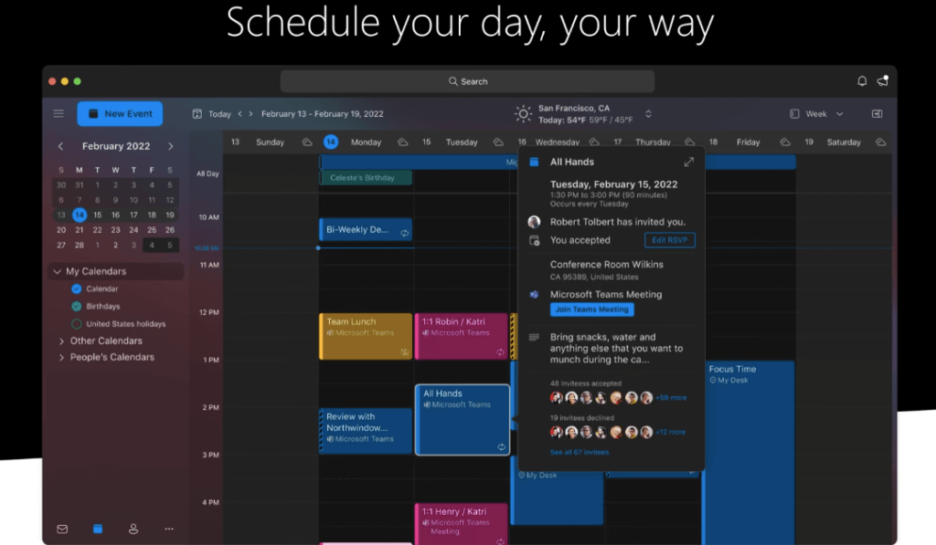 Microsoft Outlook  Calendar for Mac and Windows