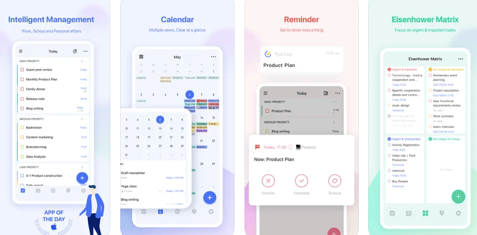 TickTick - Top Rated Calendar app for iPhone