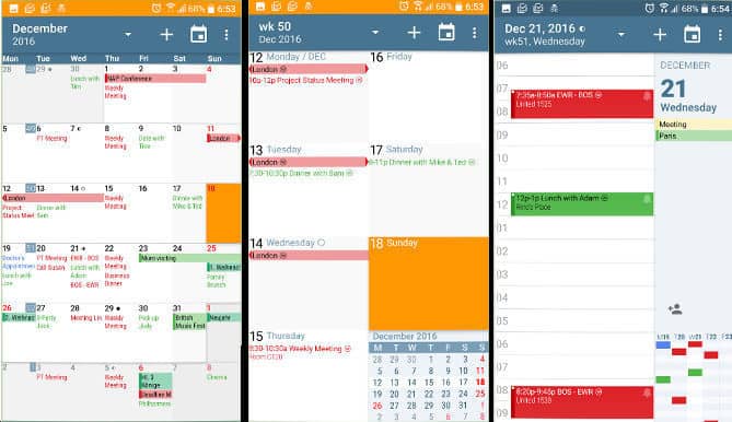aCalendar - Top rate calendar app for android
