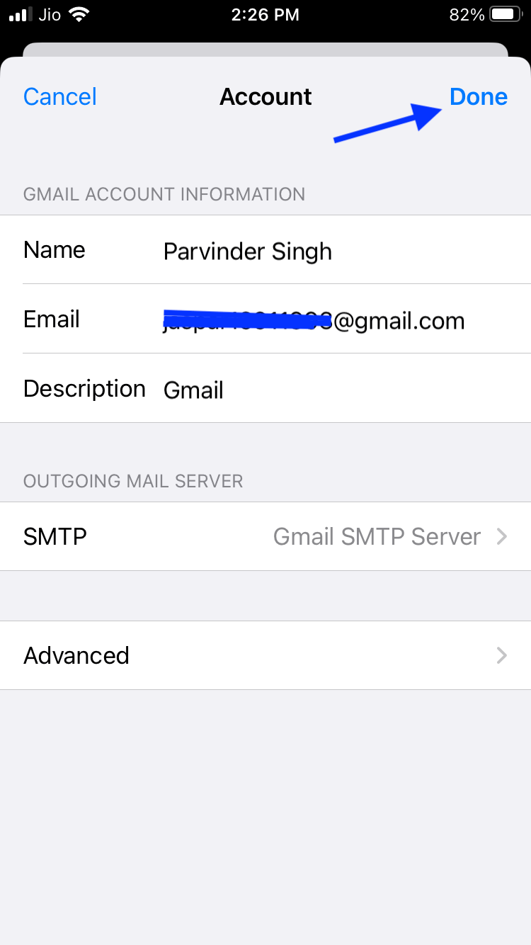 save mail settings