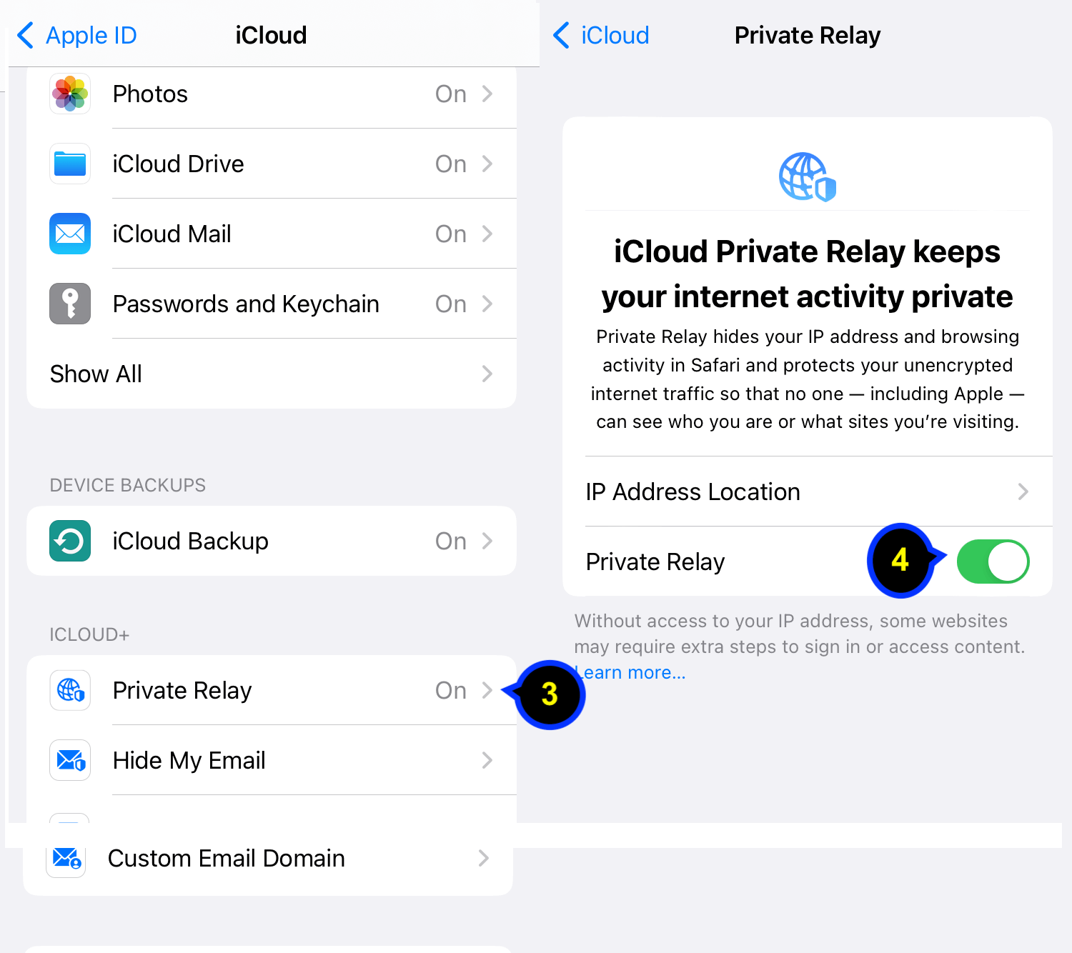 Turn on Private Relay on your iPhone or iPad
