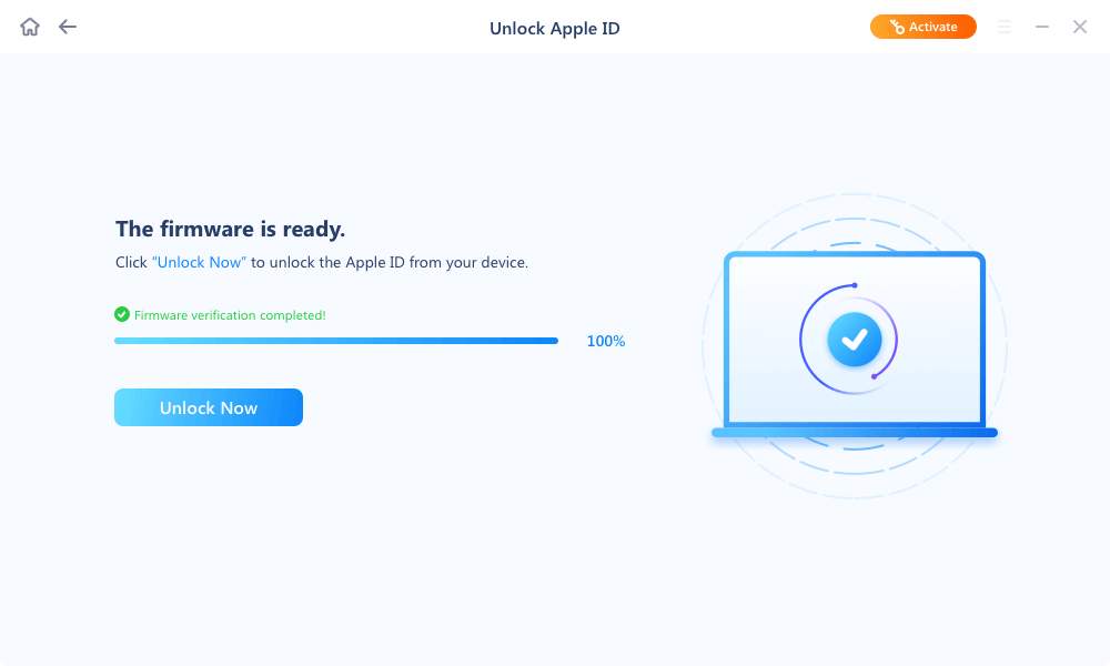 Apple ID will be removed after the unlocking process