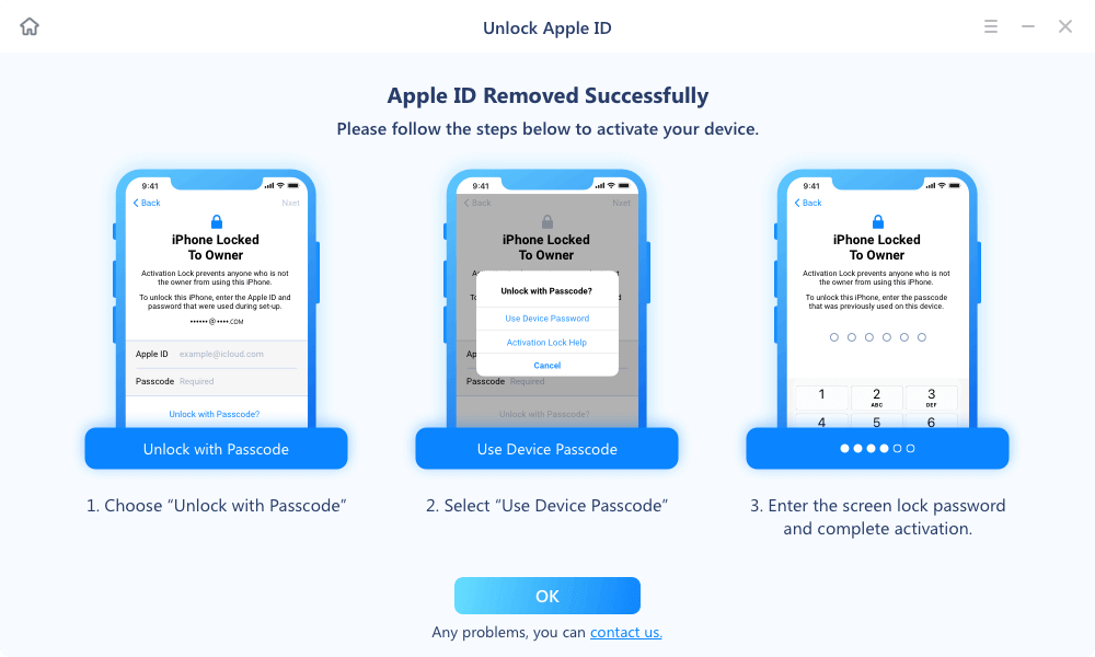 sign in with your new Apple ID