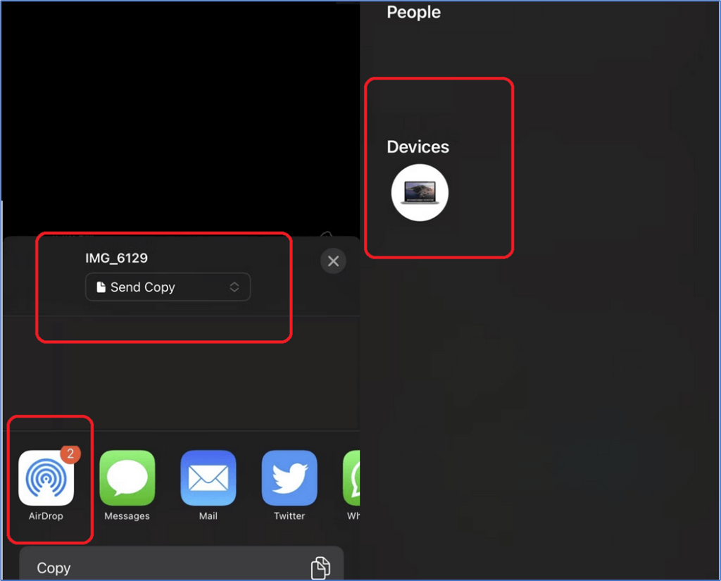  Remember that this AirDrop method works after the user enables it on both devices.
